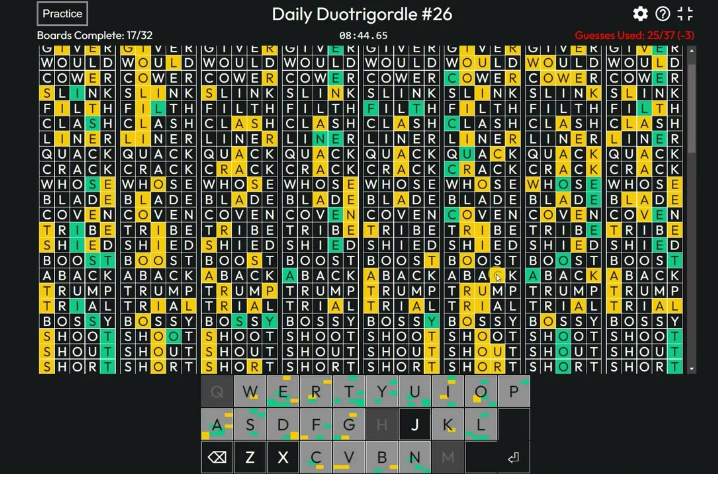 Duotrigordle - Play Duotrigordle On Redactle Game